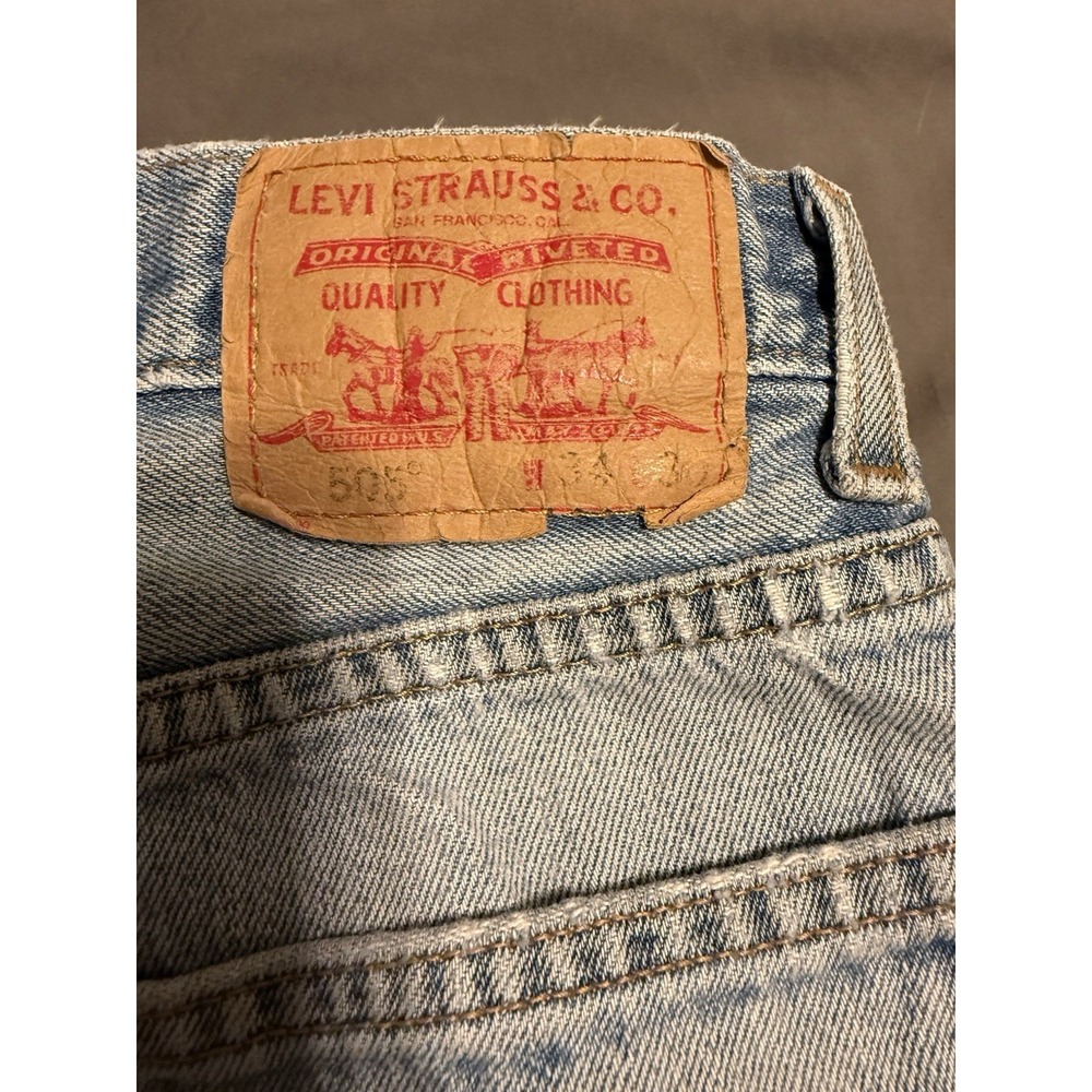 Vintage Levis 505‎ Men's Jeans Size 34x30 Fits Light Wash Distressed Y2K - Picture 2 of 10